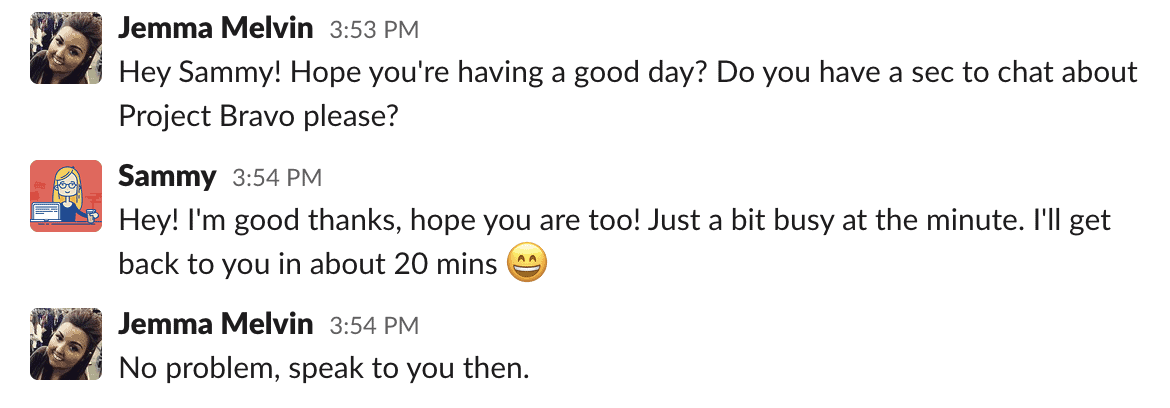 Slack conversation