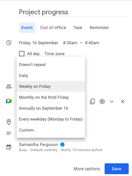 Google calendar