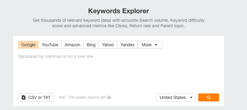 Ahrefs Keywords Explorer